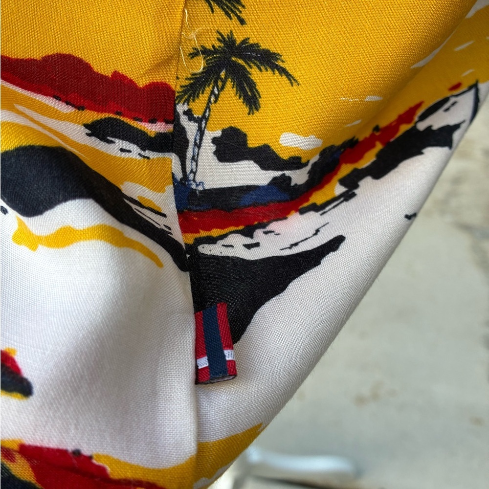 Bugle Boy Classics Women’s Tropical Yellow Hawaiian Shirt XL - Picture 8 of 12